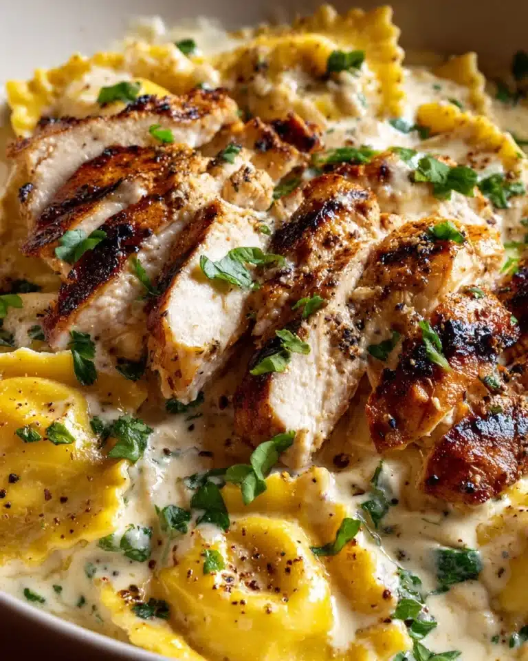 Asiago Tortellini Alfredo with Grilled Chicken Recipe