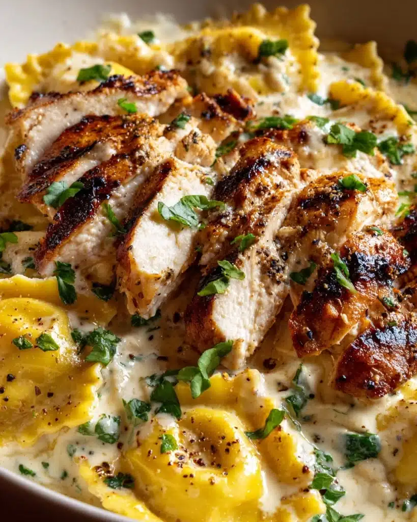 Asiago Tortellini Alfredo with Grilled Chicken Recipe