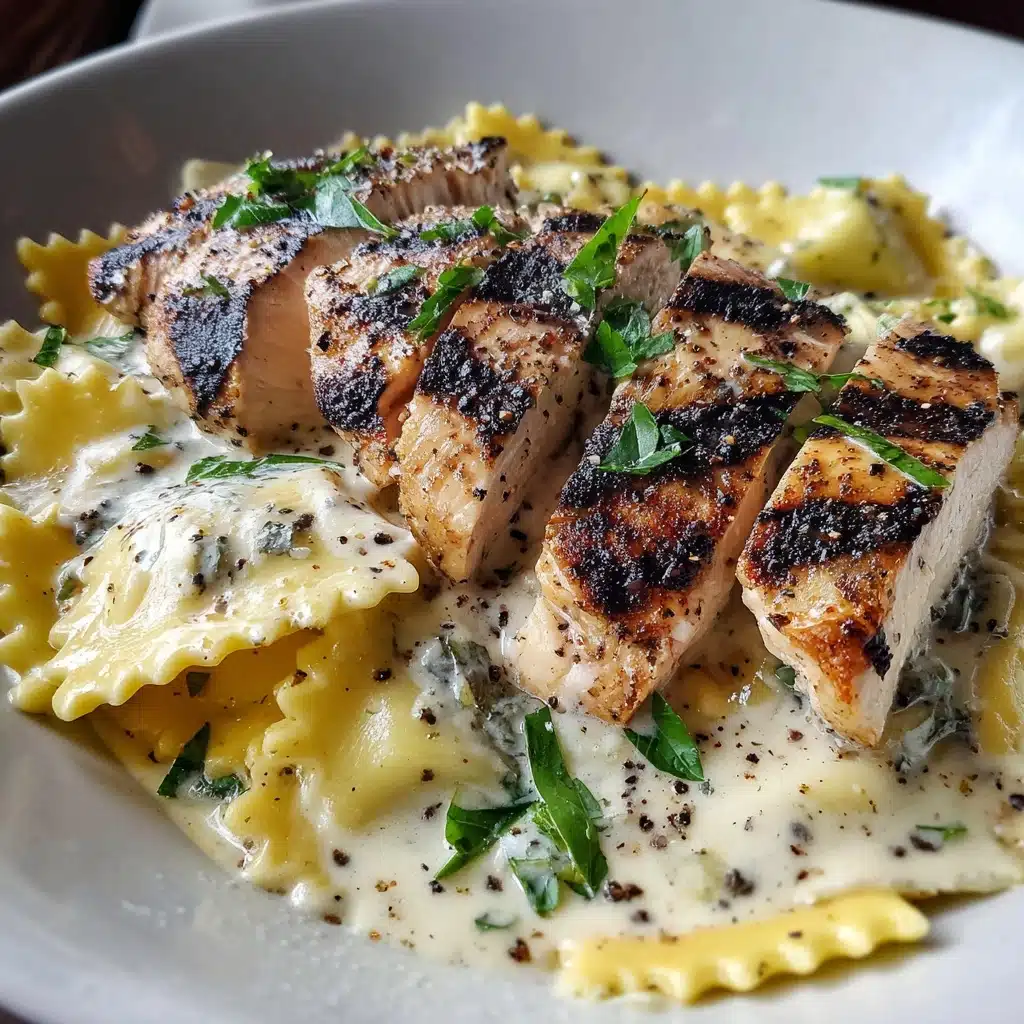 Asiago Tortellini Alfredo with Grilled Chicken Recipe - Recipe Image