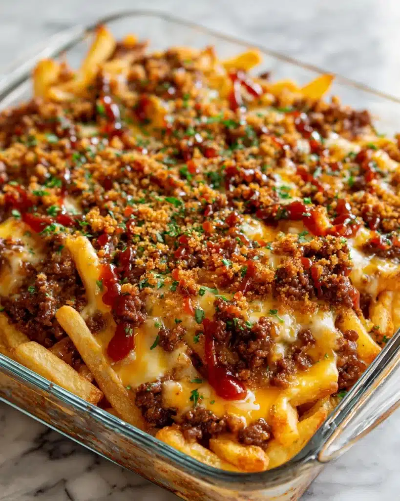 Cheeseburger French Fry Casserole (Print Format) Recipe