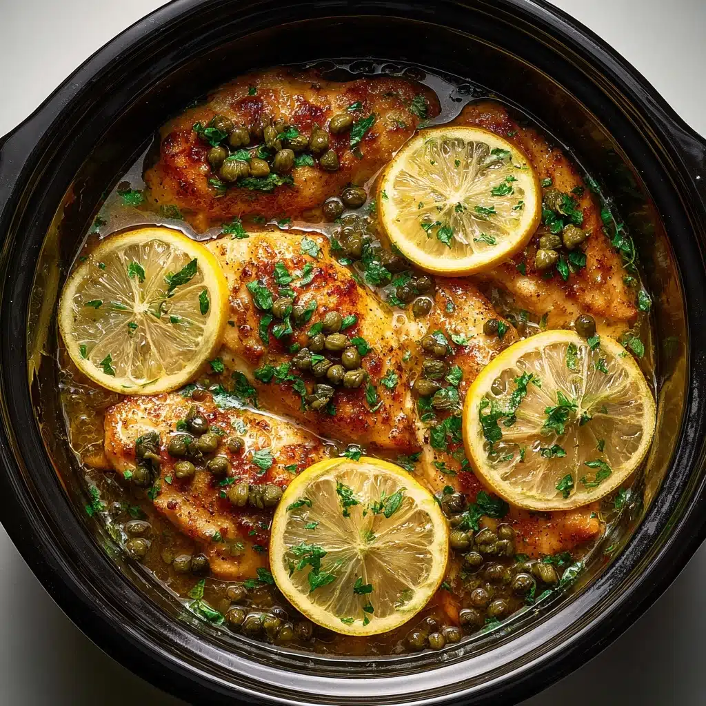 EASY SLOW COOKER LEMONY CHICKEN PICCATA RECIPE - Recipe Image
