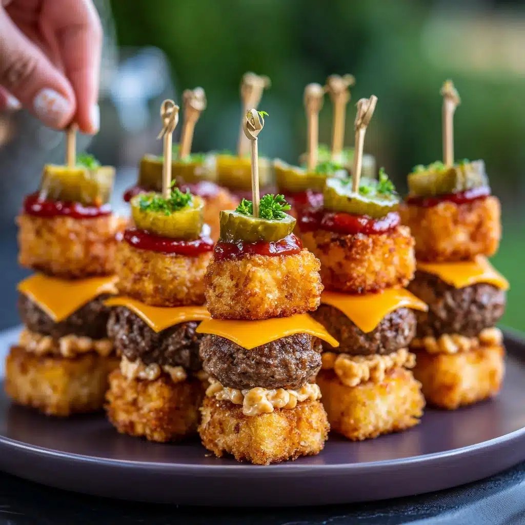 TATER TOT MINI CHEESEBURGER BITES 4 TATER TOT MINI CHEESEBURGER BITES - Recipe Image