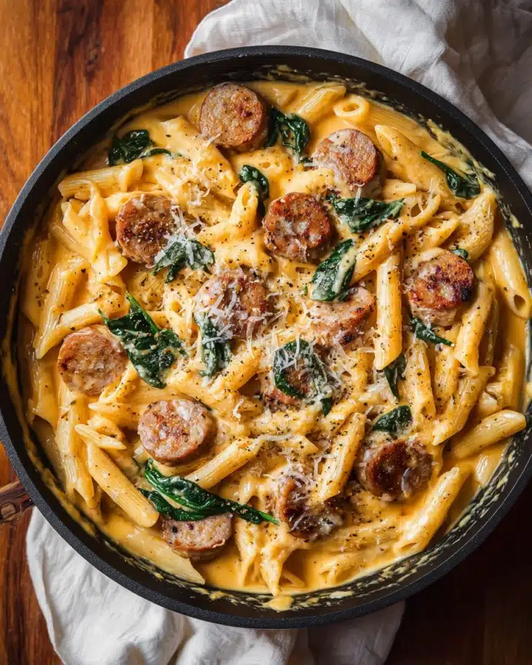 One Pot Creamy Cajun Sausage Pasta (30-Minutes) Recipe