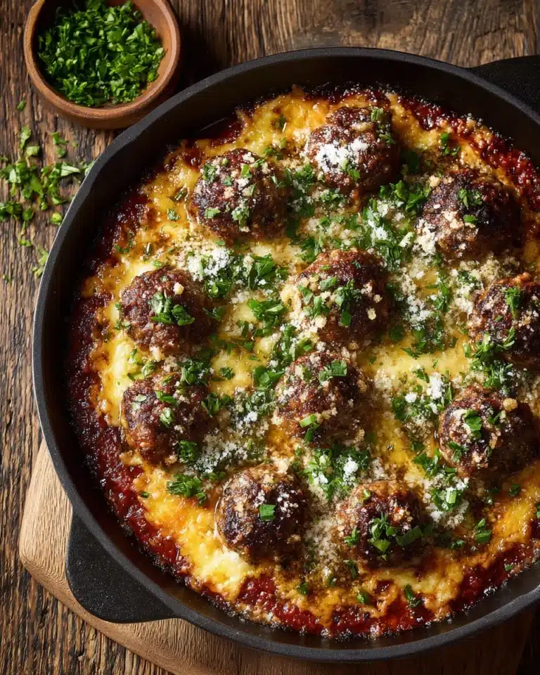 Skillet Chicken Parmesan Meatballs Recipe