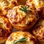 Golden Crust Garlic Rosemary Focaccia Muffins