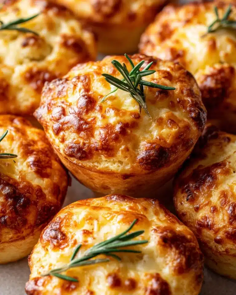 Golden Crust Garlic Rosemary Focaccia Muffins