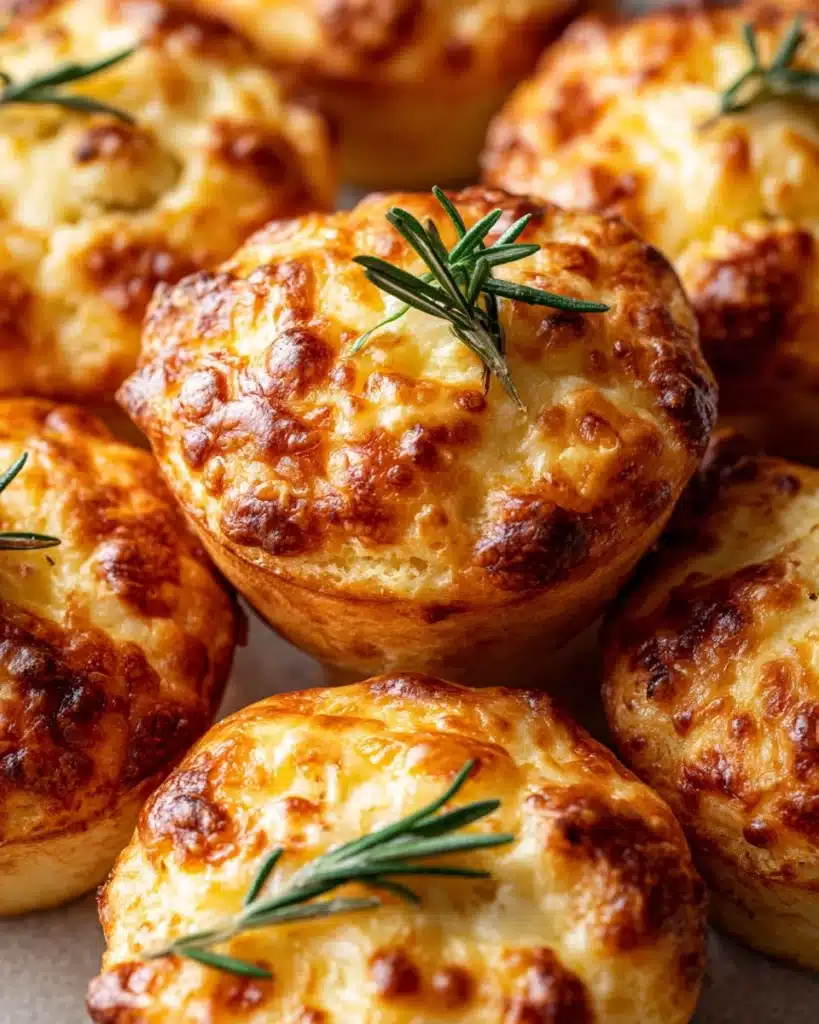 Golden Crust Garlic Rosemary Focaccia Muffins