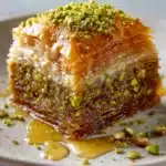 Traditional Homemade Greek Baklava with Walnuts and Pistachios