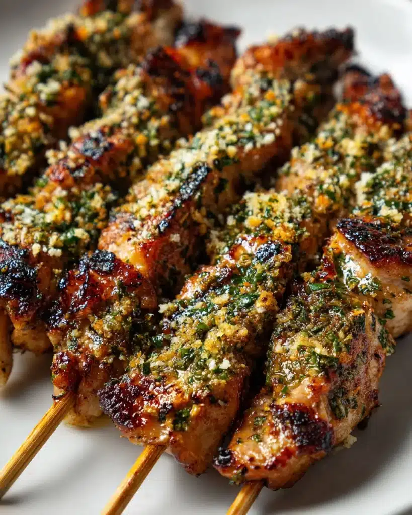 Ranch Garlic Parmesan Chicken Skewers