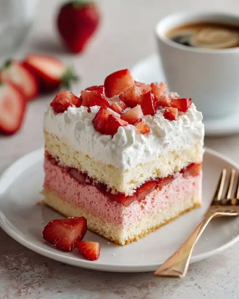 Strawberry Cheesecake Poke Cake Recipe