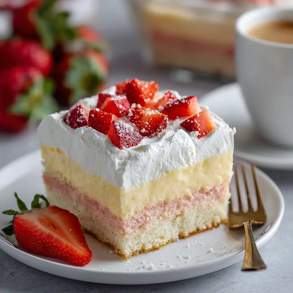Strawberry Cheesecake Poke Cake Recipe - Recipe Image