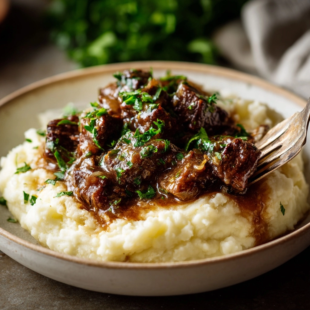 Slow Cooker Garlic Butter Steak Bites Recipe - Recipe Image