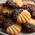 Butter Cookies Dipped in Chocolate with Sprinkles Recipe