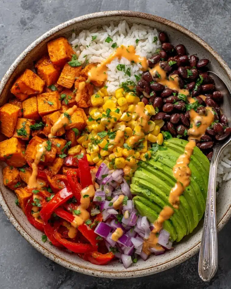 Vegan Sweet Potato Burrito Bowl Recipe