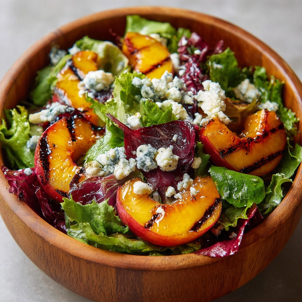 Summer Grilled Peach Salad with Sweet Honey Vinaigrette Recipe - Recipe Image