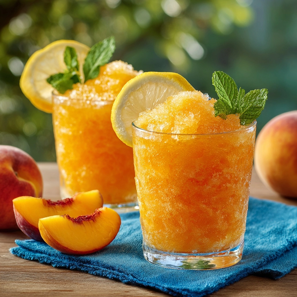 Peach Lemonade Slush Recipe 4 Peach Lemonade Slush Recipe - Recipe Image
