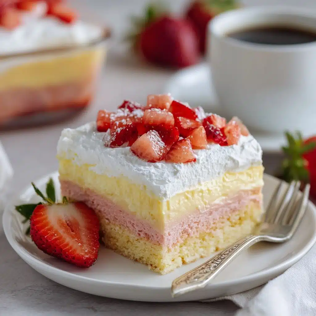 Strawberry Cheesecake Poke Cake Recipe - Recipe Image