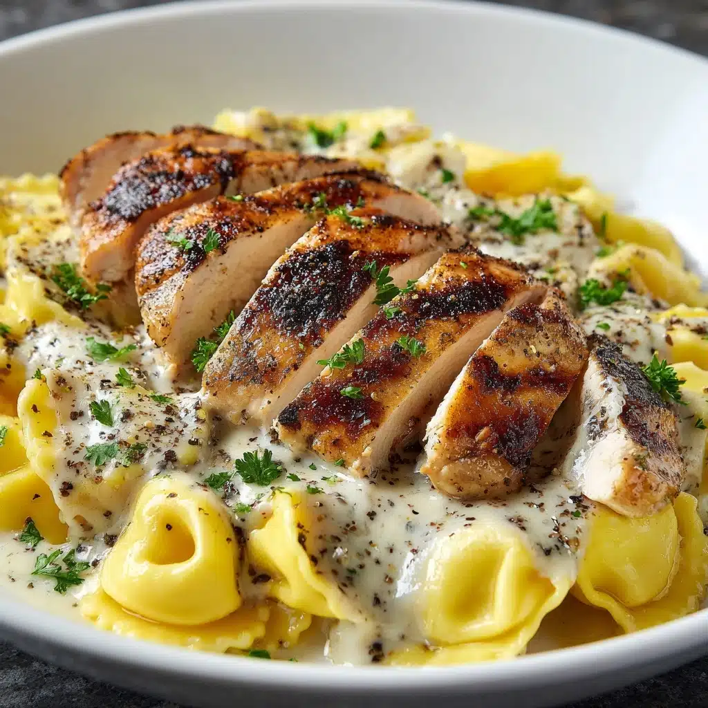 Asiago Tortellini Alfredo with Grilled Chicken Recipe - Recipe Image