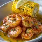 GARLIC BUTTER BAKED SHRIMP WITH CORN EASY SHEET PAN DINNER Recipe