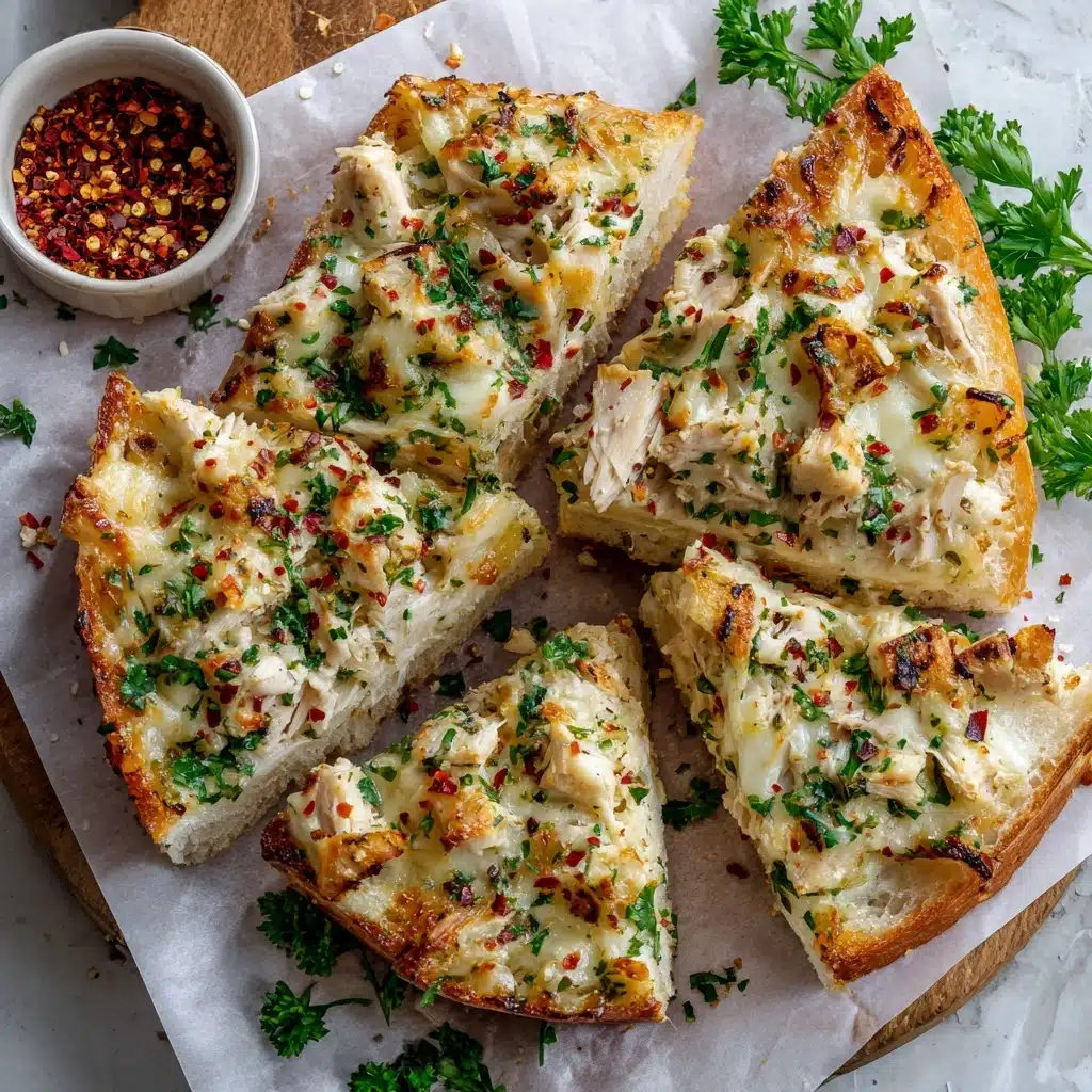 This chicken Alfredo garlic bread Recipe 4 This chicken Alfredo garlic bread Recipe - Recipe Image