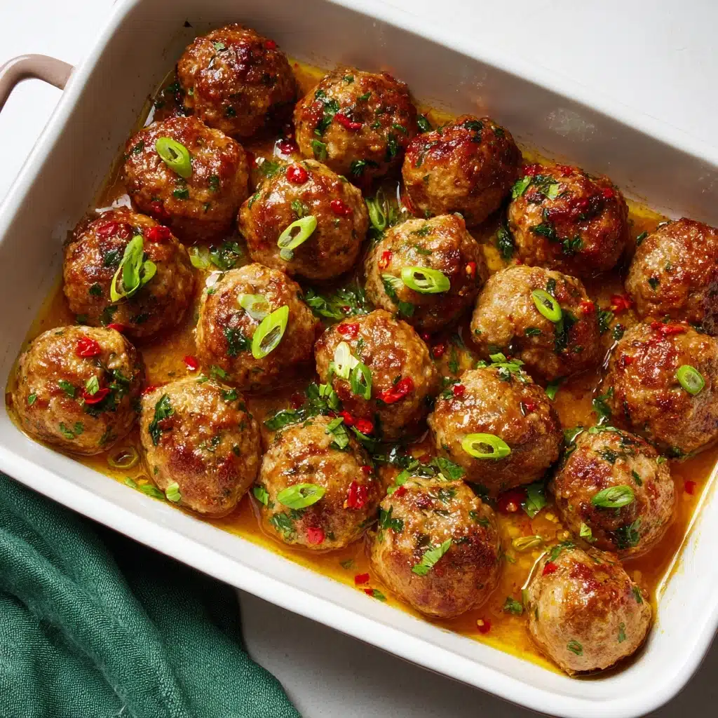 Easy Thai Baked Chicken Meatballs Recipe - Recipe Image