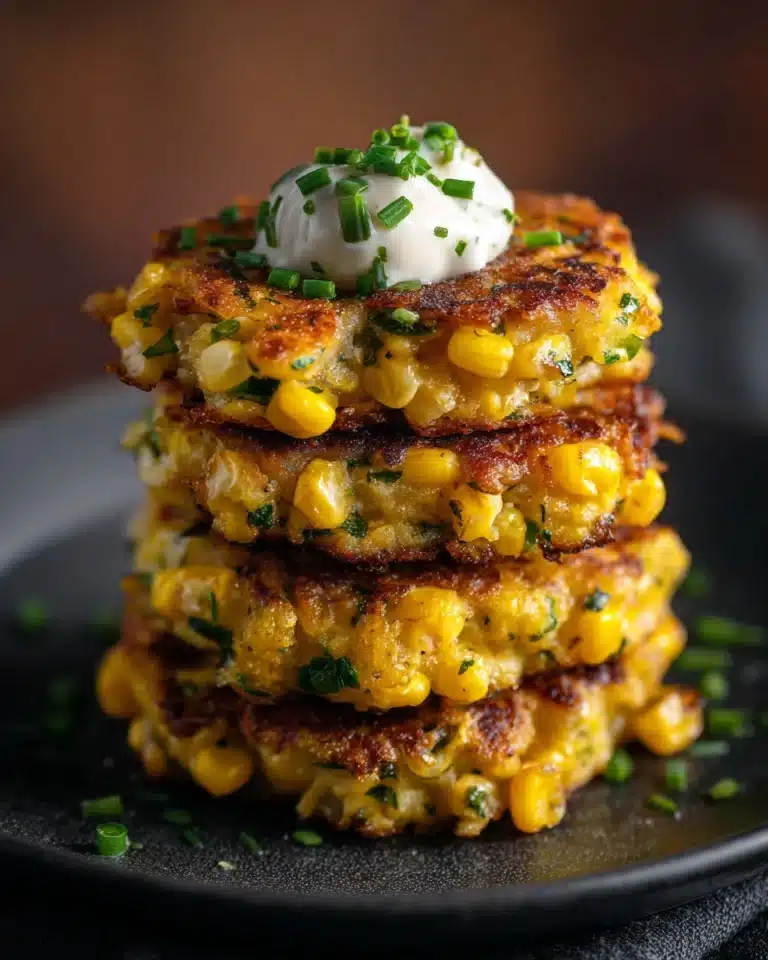 CHEESY CORN FRITTERS Recipe