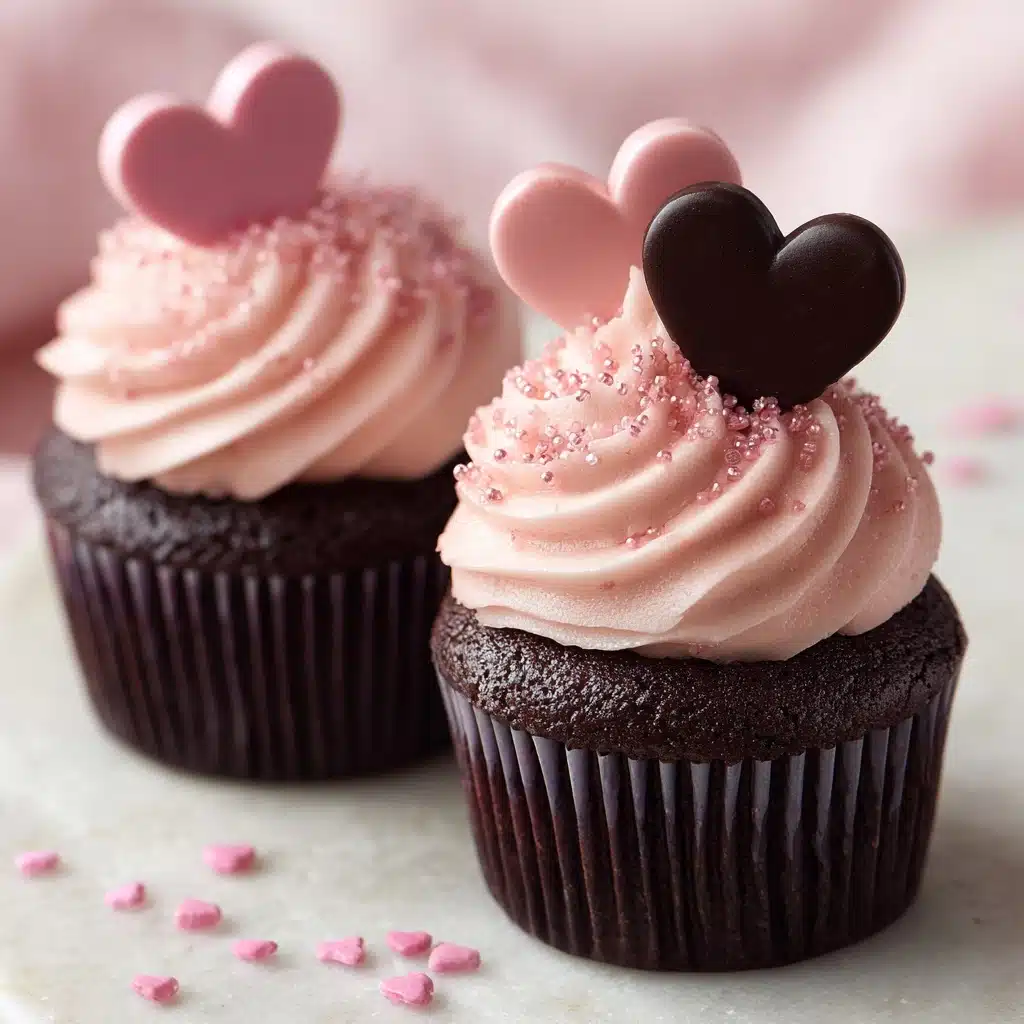 Chocolate Cupcakes with Pink Buttercream Recipe 5 Chocolate Cupcakes with Pink Buttercream Recipe - Recipe Image