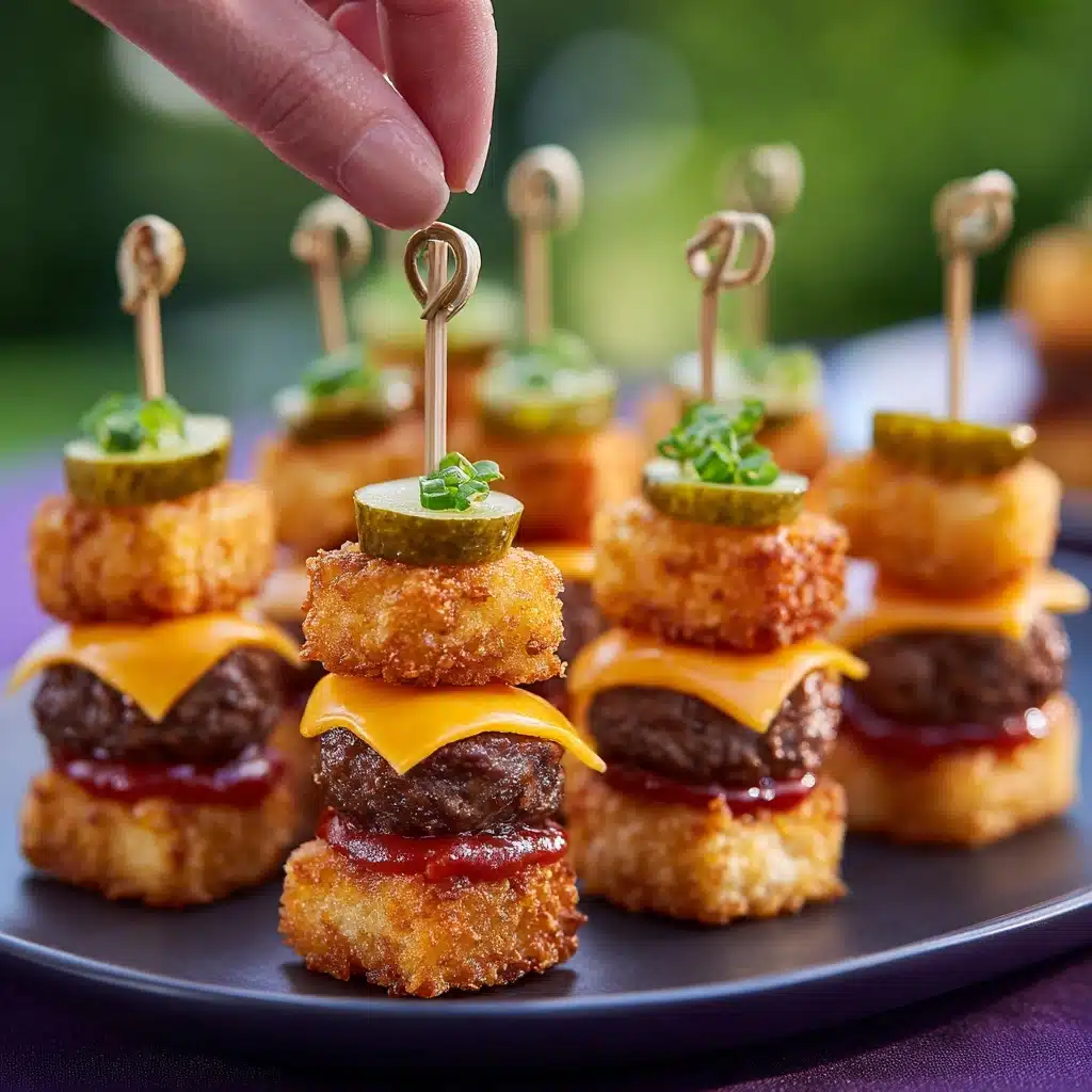 TATER TOT MINI CHEESEBURGER BITES 5 TATER TOT MINI CHEESEBURGER BITES - Recipe Image