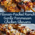 Ranch Garlic Parmesan Chicken Skewers