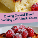 Custard Bread Pudding with Vanilla Sauce Recipe