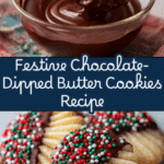 Butter Cookies Dipped in Chocolate with Sprinkles Recipe