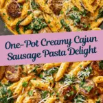 One Pot Creamy Cajun Sausage Pasta (30-Minutes) Recipe
