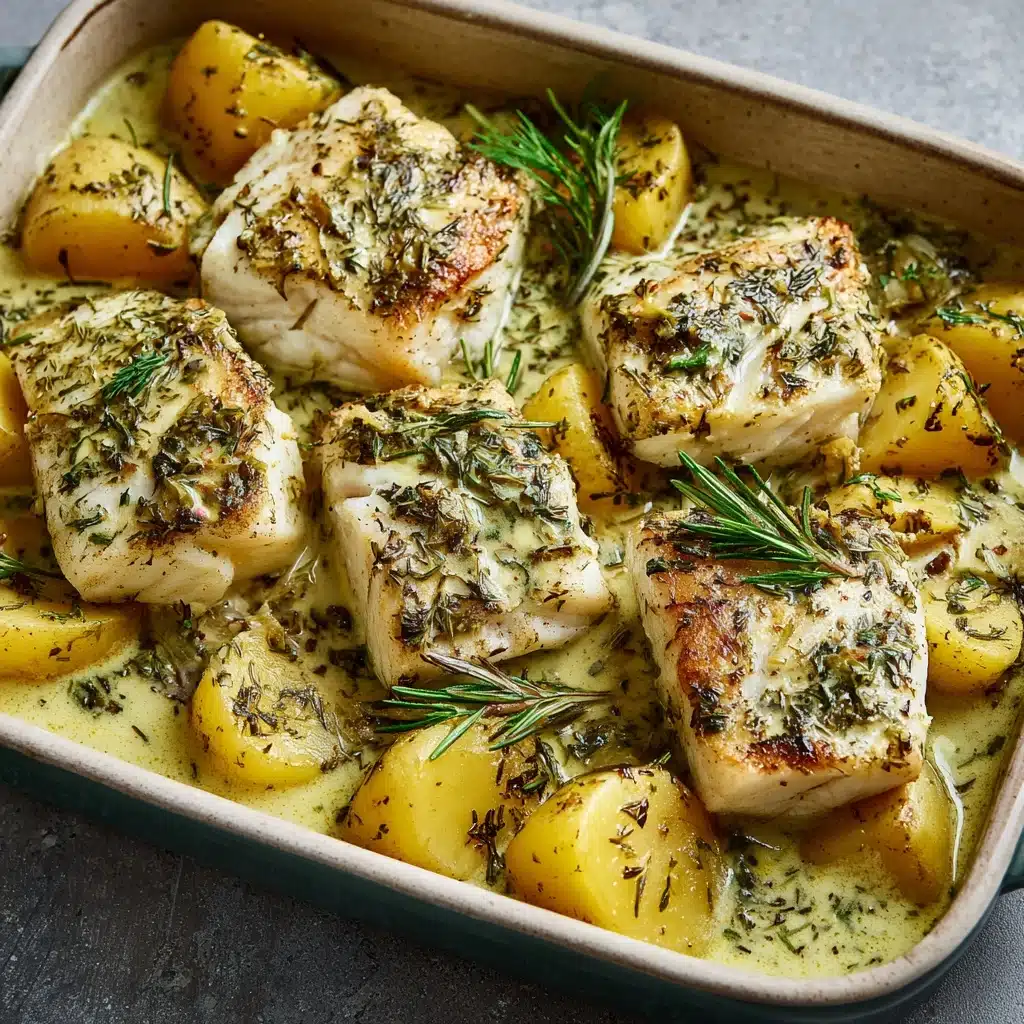 Cod & Potatoes in Rosemary Cream Sauce Recipe - Recipe Image