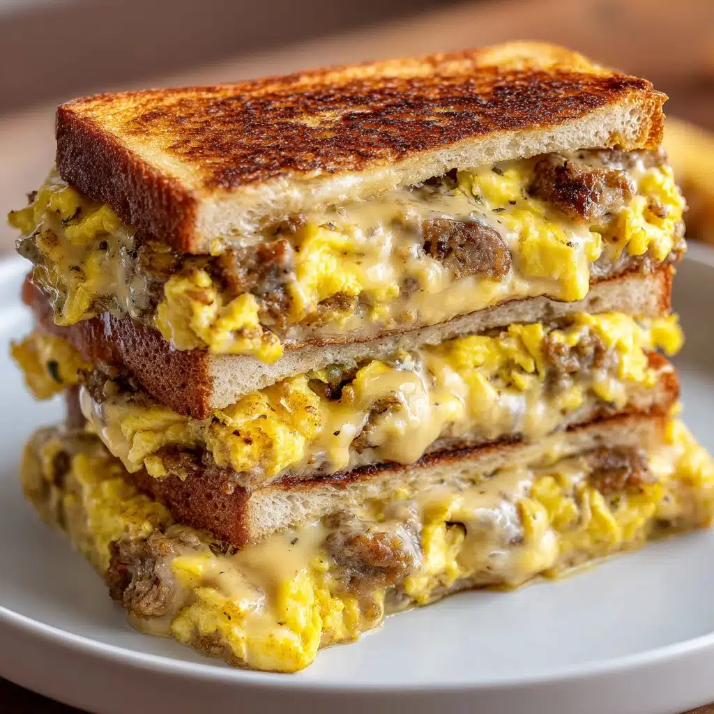 Grilled Cheese Sausage and Egg Breakfast Casserole Recipe - Recipe Image