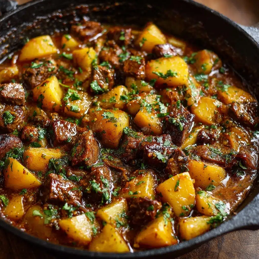 Cheesy One Pot Beef and Potatoes Recipe - Recipe Image