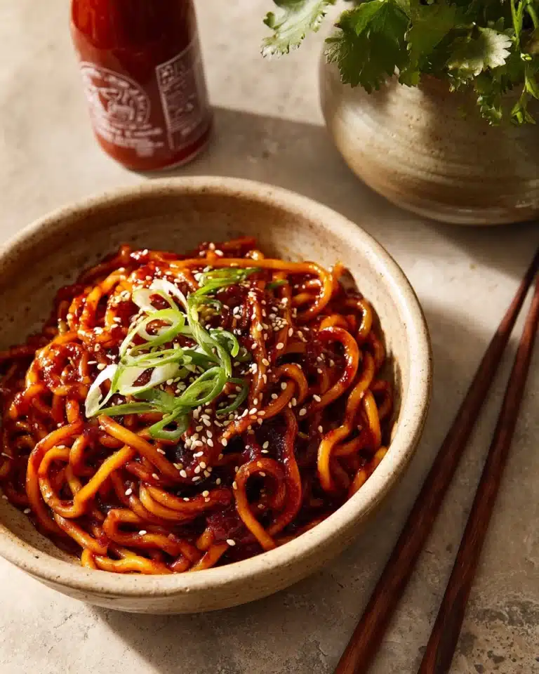 Sriracha Chili Garlic Oil Noodles Recipe