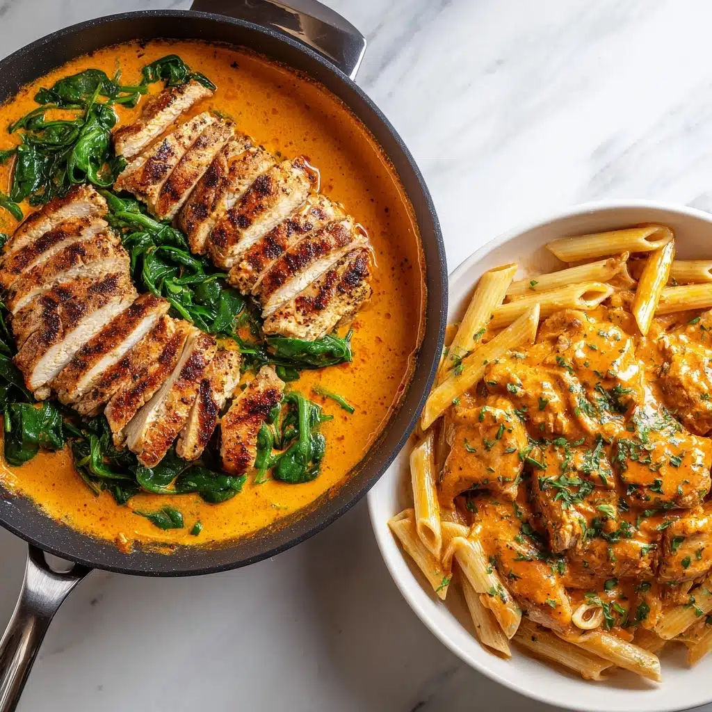 Tomato Spinach Chicken Pasta Recipe - Recipe Image