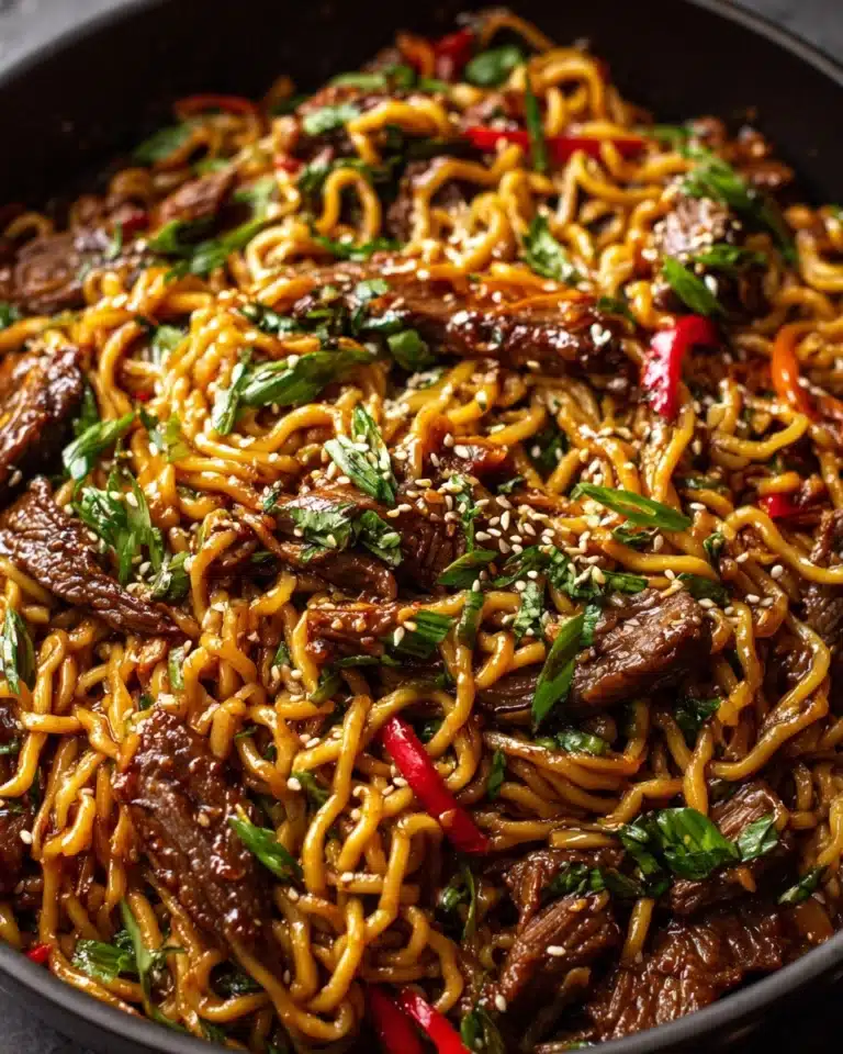Sticky Beef Noodles Recipe
