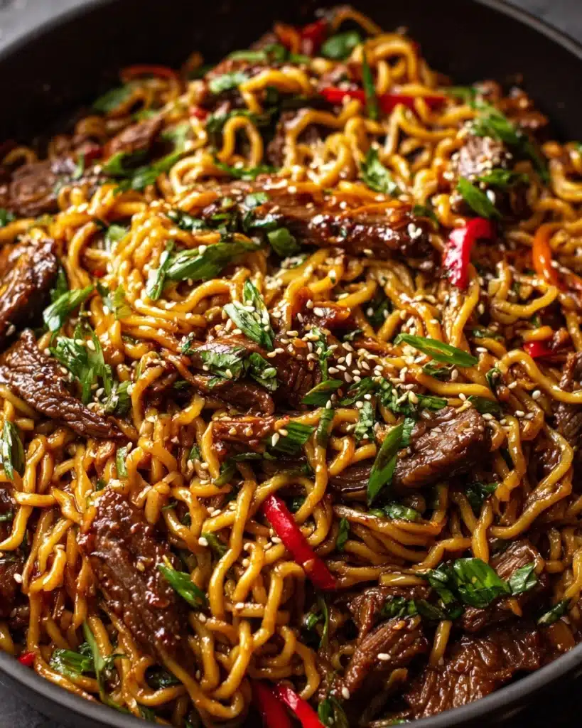 Sticky Beef Noodles Recipe