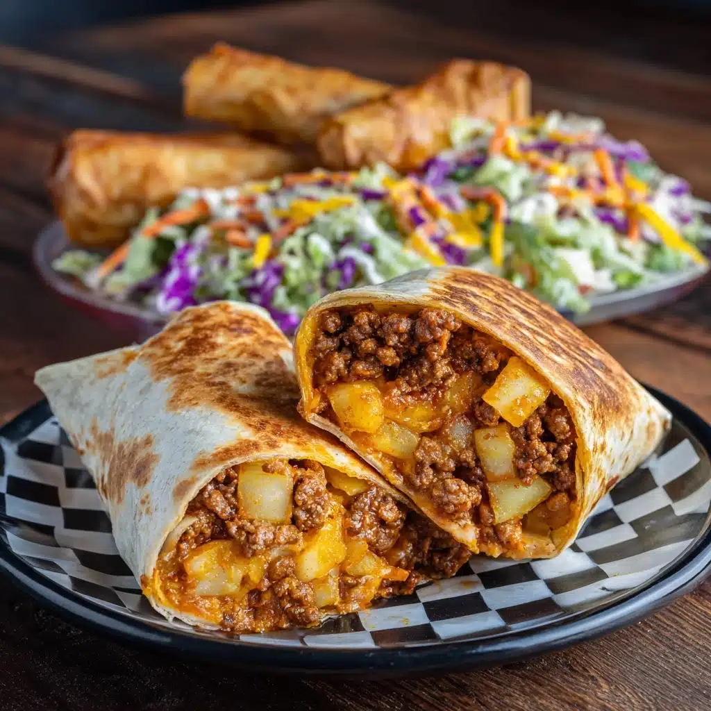 Cheesy Beef and Potato Burritos Recipe - Recipe Image
