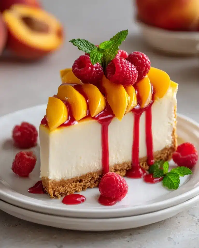 Raspberry Peach Cheesecake Recipe