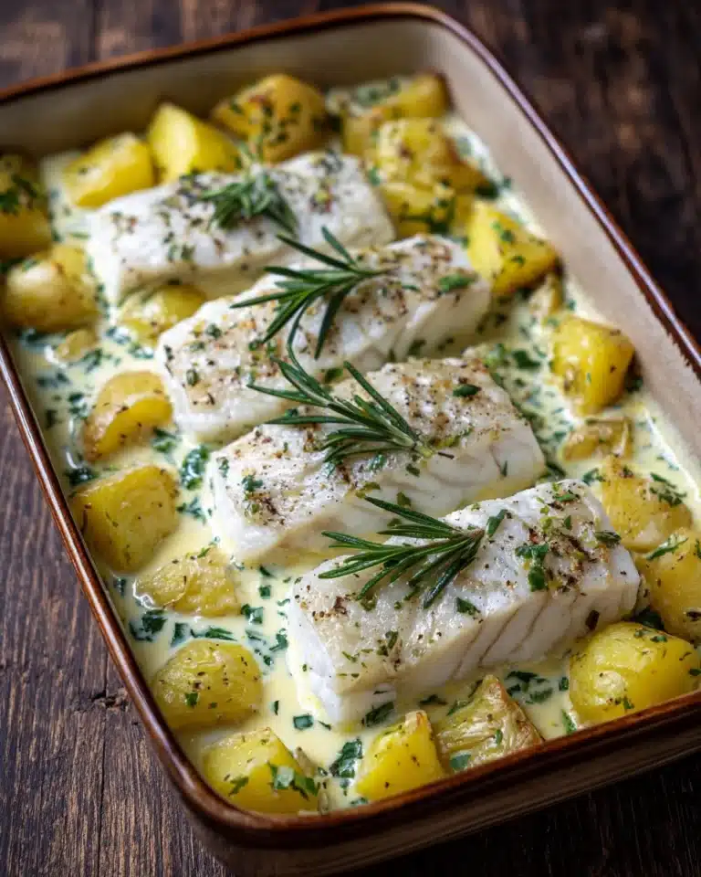 Cod & Potatoes in Rosemary Cream Sauce Recipe
