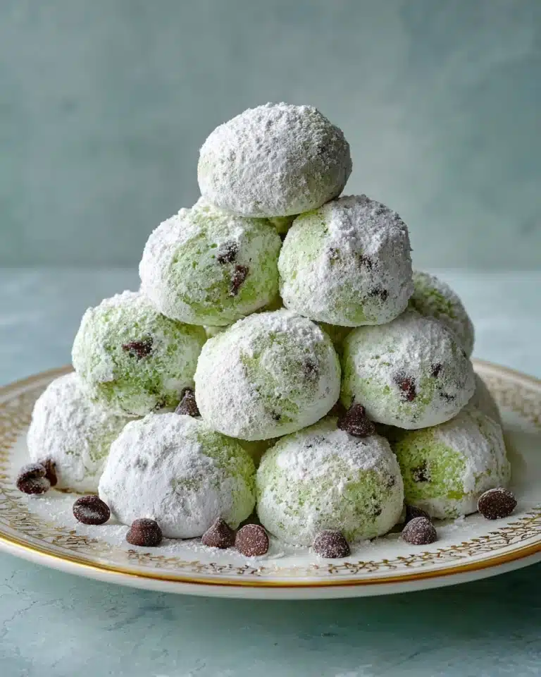 Mint Chocolate Chip Snowball Cookies Recipe