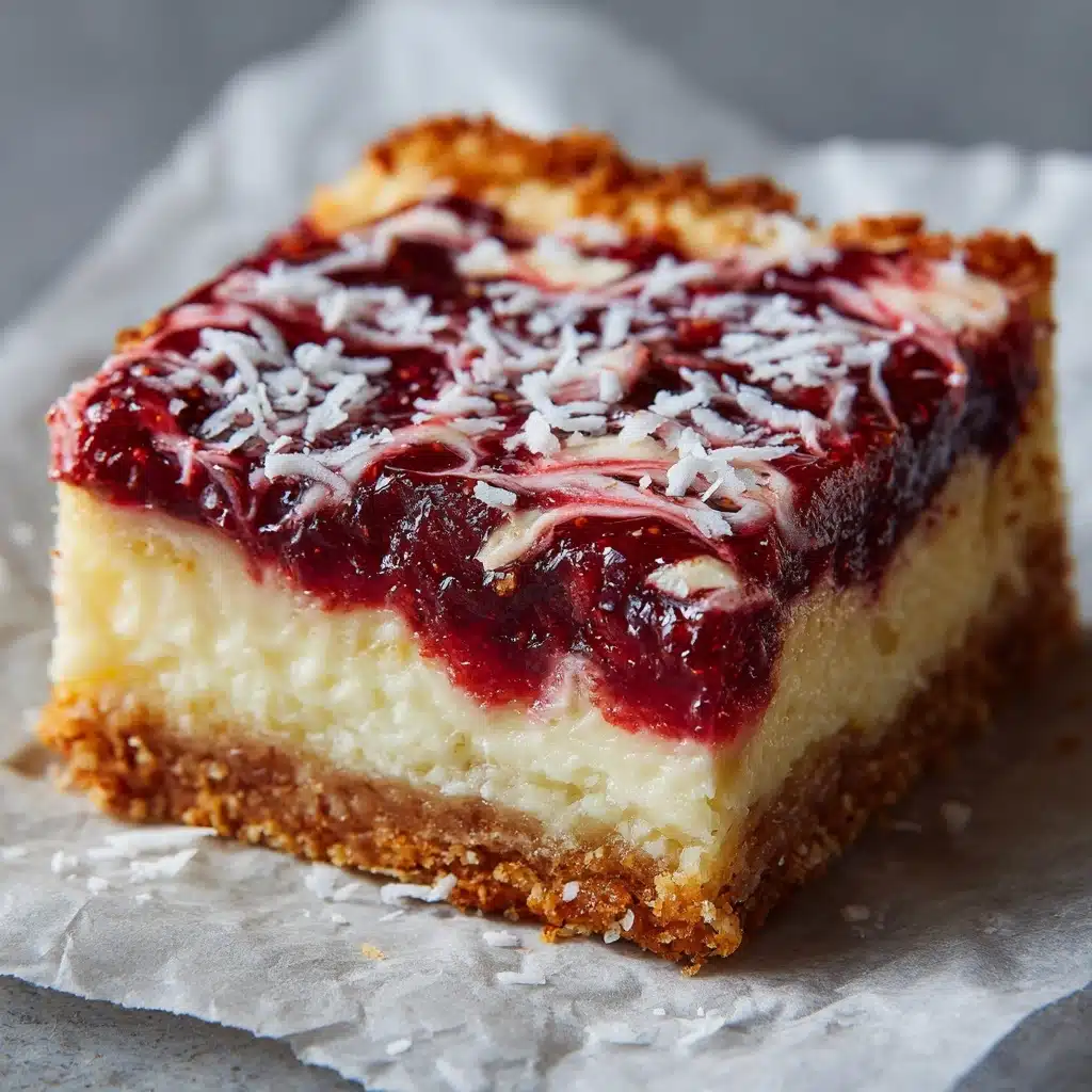 Raspberry Coconut Bars Recipe 4 Raspberry Coconut Bars Recipe - Recipe Image