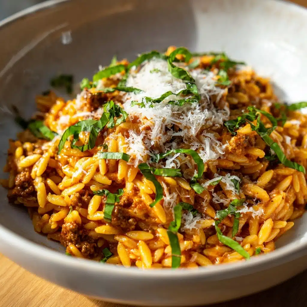 Ground Beef Orzo with Tomato Cream Sauce Recipe 4 Ground Beef Orzo with Tomato Cream Sauce Recipe - Recipe Image
