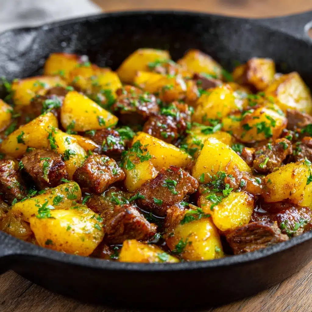 Cheesy One Pot Beef and Potatoes Recipe - Recipe Image