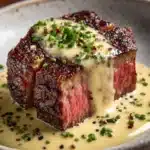 Juicy Steak with Creamy Garlic Sauce Recipe