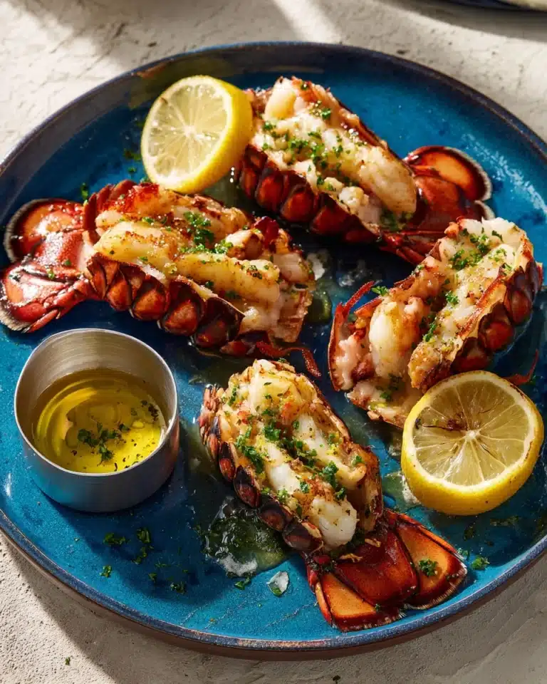 The Easiest 4-Ingredient Grilled Lobster Tails with Lemon Garlic Butter