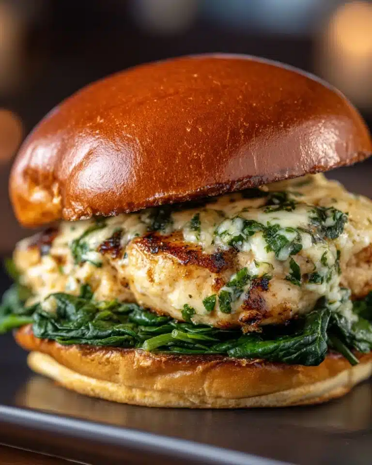 White Cheddar Spinach Chicken Burgers Recipe