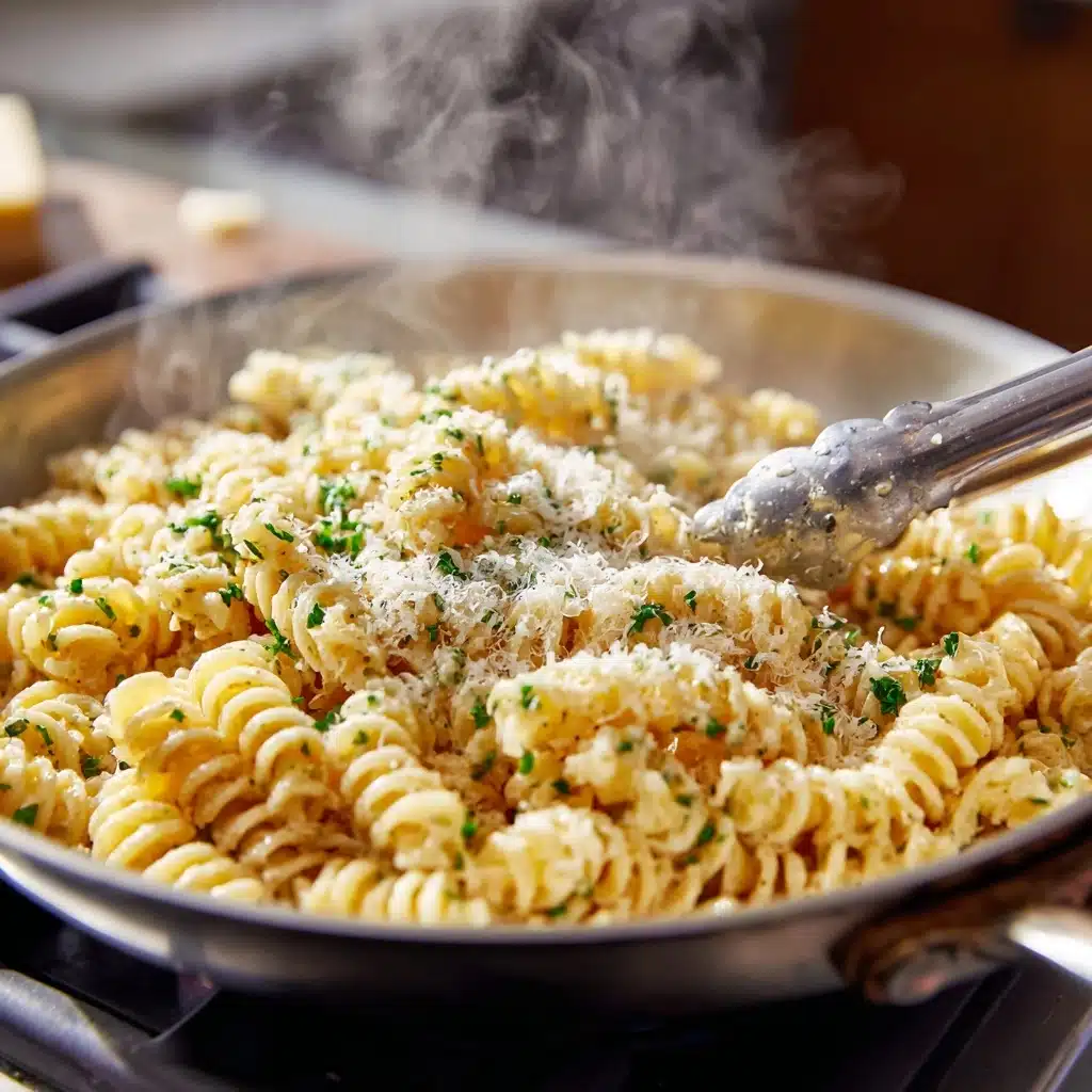 Beef and Rotini in Garlic Parmesan Sauce Recipe - Recipe Image